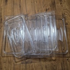 LOT OF 7 Clear Polycarbonate 1/3 Size Food Pan Lids with Handle Restaurant