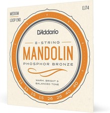 EJ74 Mandolin Strings - Medium Gauge 11-40 with Loop Ends for Easy Installation