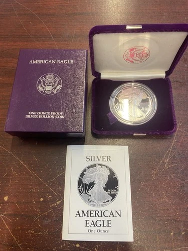 1989-S Proof American Silver Eagle Dollar $1 Box & COA US Mint Bullion OGP #2