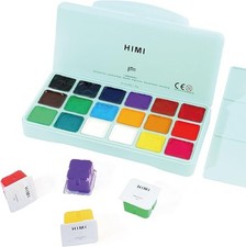 INK LAB HIMI Gouache Paint Kit Vibrant Colors Non Toxic Paints Jelly Cup Design