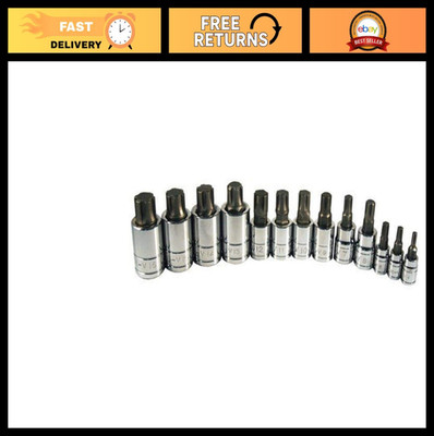 13-Piece Ribe Bit Socket Set, Metric & SAE, Durable Chrome Vanadium Steel, Tool
