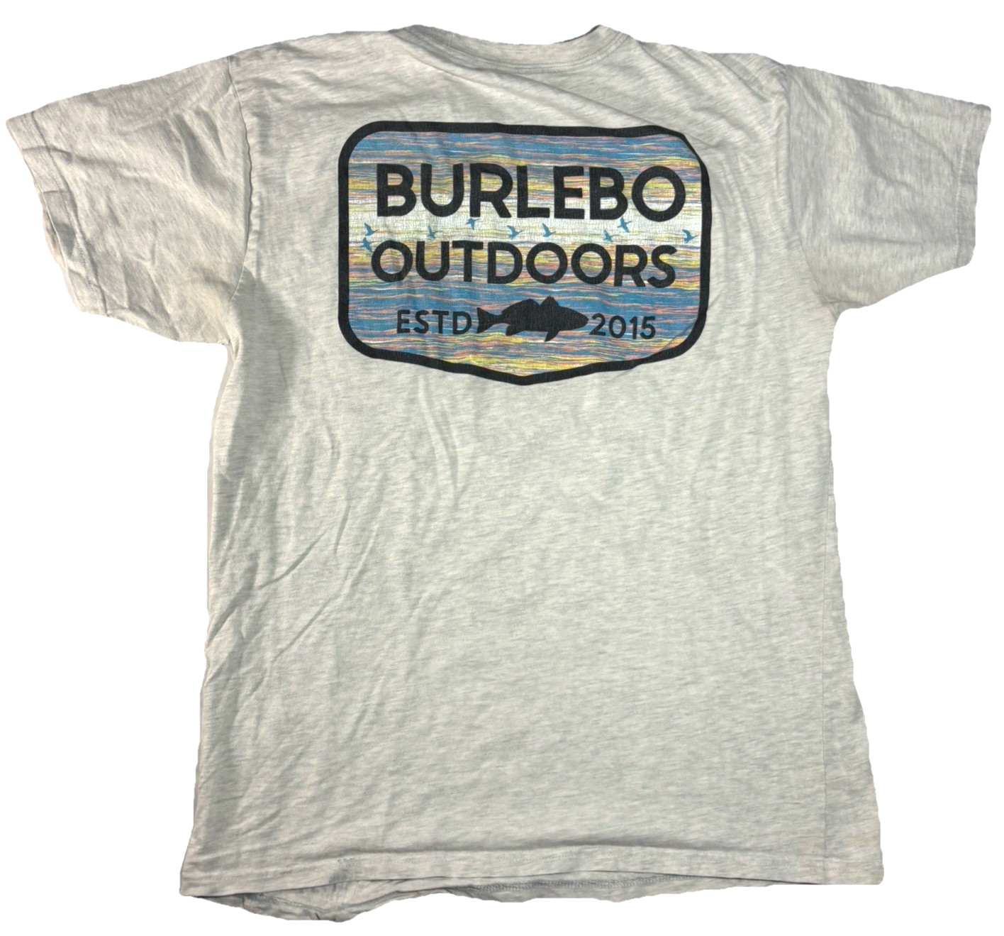 Burlebo Graphic T Shirt Mens M Short Sleeve Crew Neck Pocket Fish Wild Outdoors