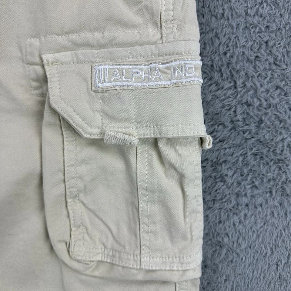 Pantalones Cortos Carga Alpha Industries Para Hombres 32 Beige Gorpcore Utilidad Militar Tripulación Foto 4 de 4