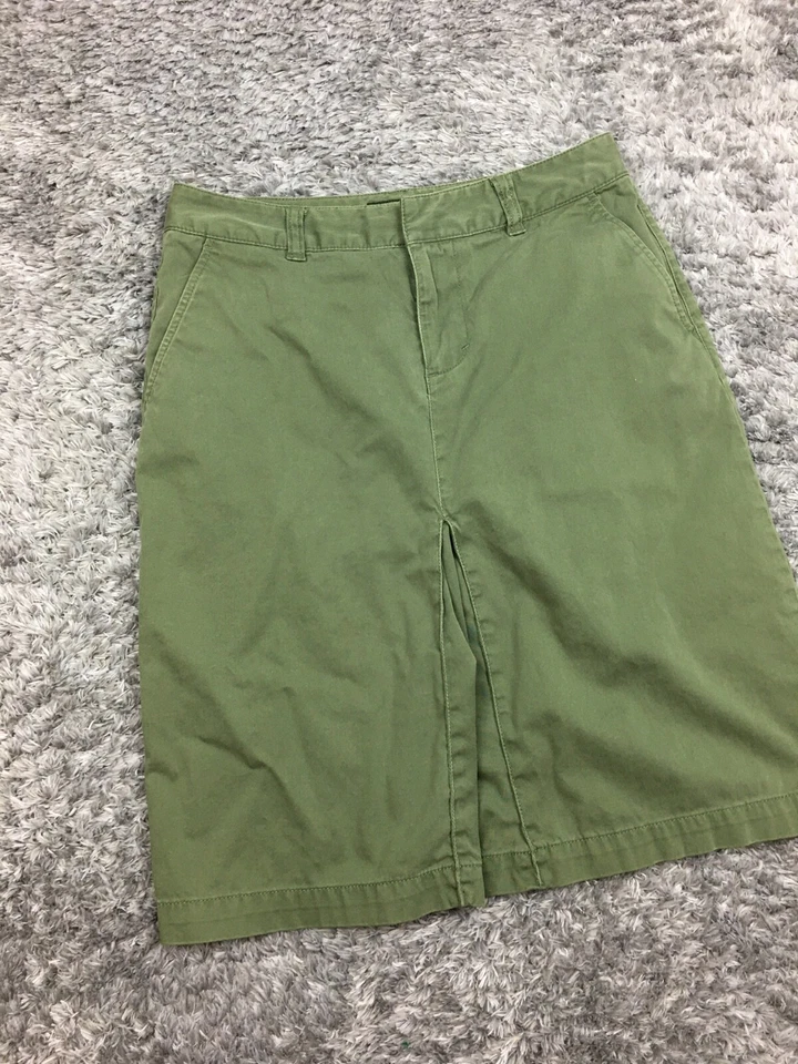 Falda corta de mezclilla Eddie Bauer para mujer talla 2 verde algodón spandex Foto 3 de 4