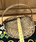 FARMHOUSE Antique Oak Primitive Fixed Handle Flower Gathering Basket Amish 1930s — photo 8