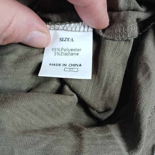 Women's Olive Green Long Sleeve Shirt Thumb Holes Large Hiking Outdoor Unbranded - Picture 3 of 7