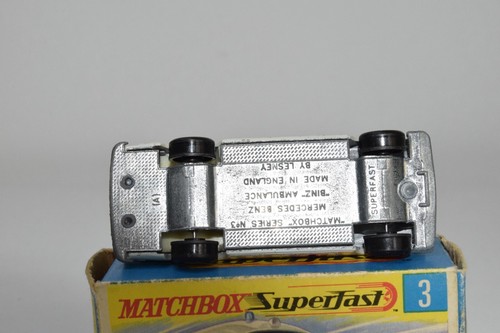 B8 1:60 3INCH 3 INCH MATCHBOX SUPERFAST 3 MERCEDES BENZ BINZ AMBULANCE EXIB - Bild 14 von 16