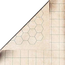 Chessex Vinyl Reversible Battlemat, 23.5"x26", 1" Squares & 1" Hexes, CHX96246