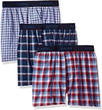 Hanes Big Boys' 184261 Ultimate Comfortsoft Plaid Boxers Underwear Size M