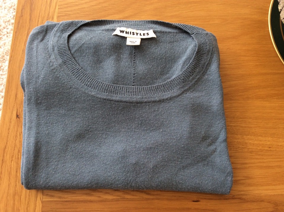 Whistles Size 10 Jumper Fine Knit Subtle Sparkle Jade Green LS Quality