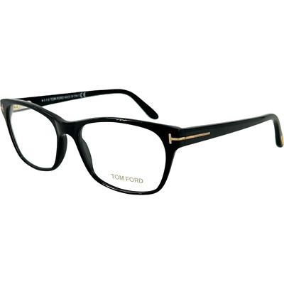 Tom Ford FT5404 Womens Plastic Eyeglass Frame 001 Shiny Black 53-15 Italy