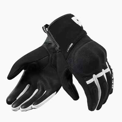 Motorradhandschuhe Sommer REV'IT MOSCA 2 mit Protektoren schwarz weiß Größe XL