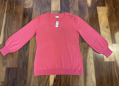 Crown & Ivy Puff Sleeve Sweater Size XL NEW WITH TAGS - Melon pink-