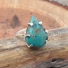 Tibetan Turquoise Ring, 925 Sterling Silver Women Ring, Handmade Ring, Boho Ring