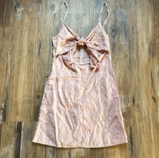 Reformation Blush Sullivan Mini Linen Tie Front Dress Womens Sz 6