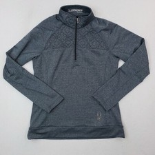Spyder Sweater Womens 12 Gray Quarter Zip Pullover Fair Isle Holiday Geometric