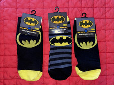 3 Pair DC Batman Ankle High Socks Women W 9-11 2 different designs