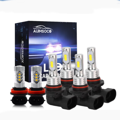 LED Headlight High Low Beam Fog Light Bulbs Combo For Dodge Durango 2016-2010 6x