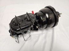 8 Black Power Brake Booster Bail Top Master Cylinder Bottom Mount Drum Drum Kit
