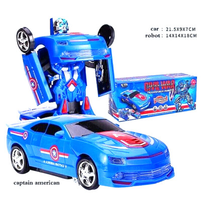 Captain America Cars Robot for Kids Remote Control Transformer robot Car Toys 
