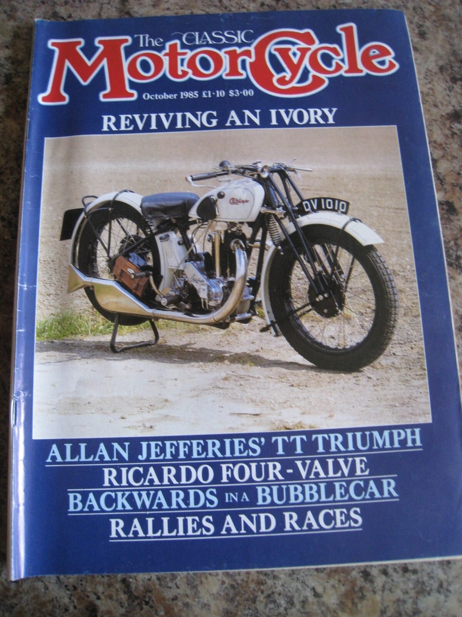 CLASSIC MOTORCYCLE OCT 1985 ALLAN JEFFERIES TT TRIUMPH RICARDO