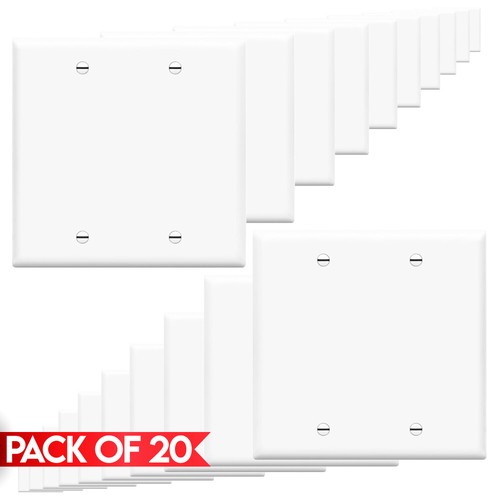 Blank Wall Plate Cover 1 2 Gang White Decorative Plate No Device Wallplate 20PCS - Picture 6 of 6