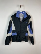 Vintage 90s Nike Hooded Windbreaker Track Purple Black White Color block S