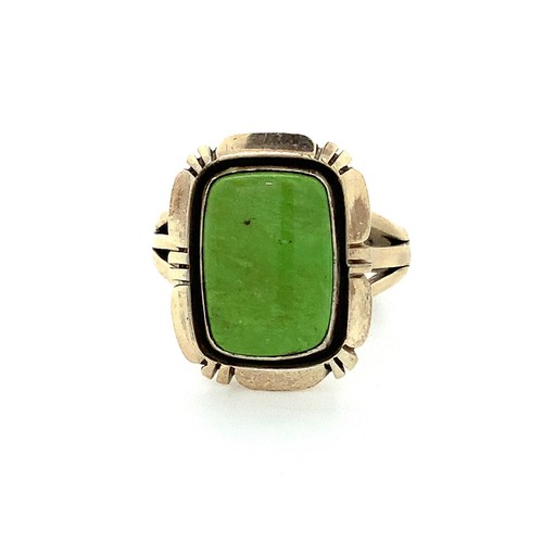 Vintage Sun West Silver Co. Gaspeite, Sterling Silver Ring Sz. 7.5