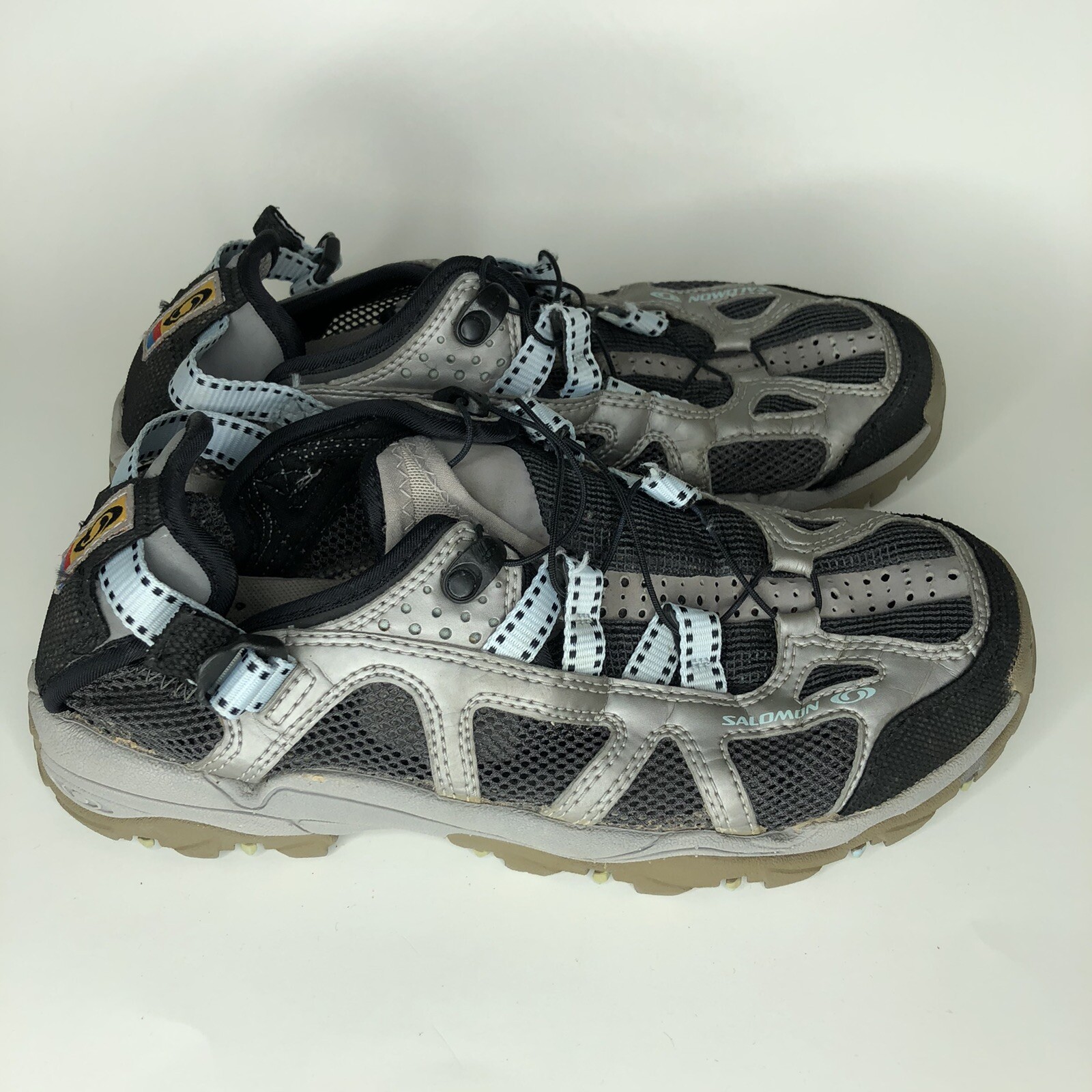 Scarpe da passeggio Salomon donna taglia 8 5 blu grigio sintetiche comode escursionismo acqua