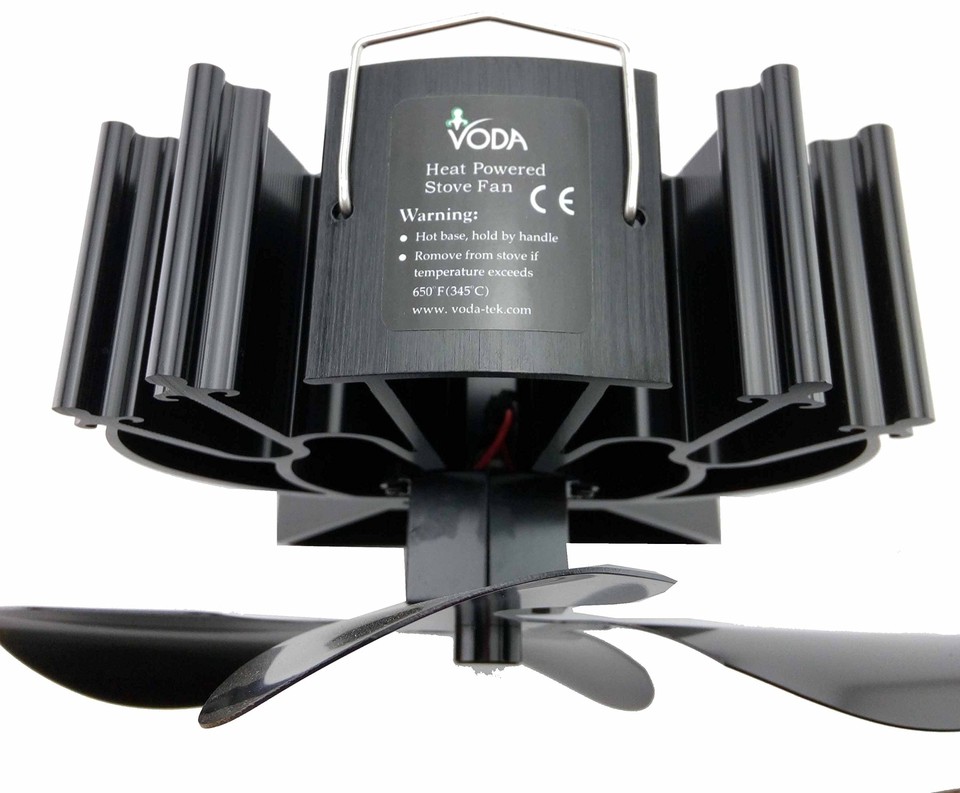VODA 4Blade Heat Powered Stove Fan for Wood/Log Burner/Fireplace