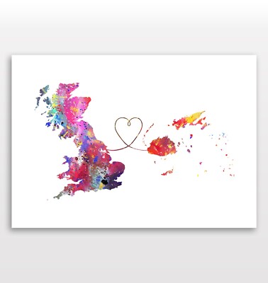 Großbritannien nach Fidschi Aquarell Reisedruck