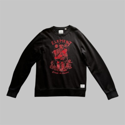 Element x Timber Black Crew Neck Pullover Jumper Sweatshirt Mens XL
