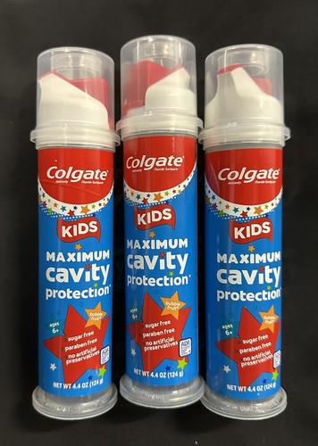 Colgate Kids Toothpaste Pump, Maximum Cavity Protection,Bubble Fruit 4.4oz 3pack