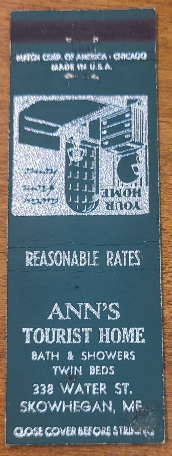 Matchcover USA Ann's Tourist Home Skowhegan Maine eBay