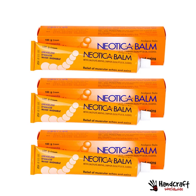 3 x 100g NEOTICA Balm Muscular Pain Relief Massage Cream Insect Sprain Arthritis