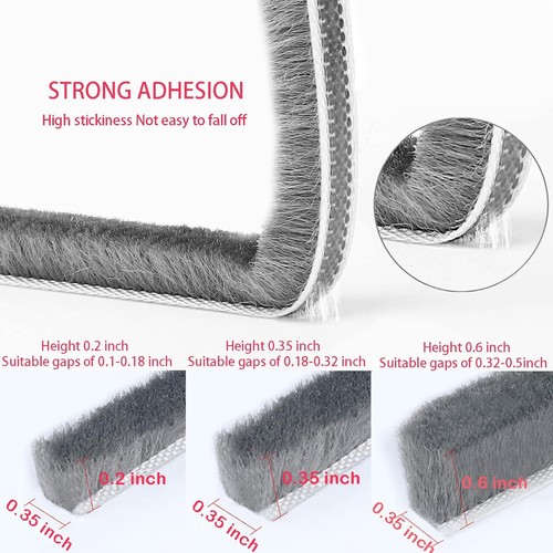 33 Ft Gray Self-Adhesive Soundproofing Weather Stripping for Doors and Windows - Picture 15 of 25