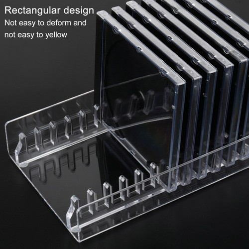 Acrylic CDs Storage Rack with AntiSlip Base Holds 12 Standard CDs for Desktop - Picture 7 of 8