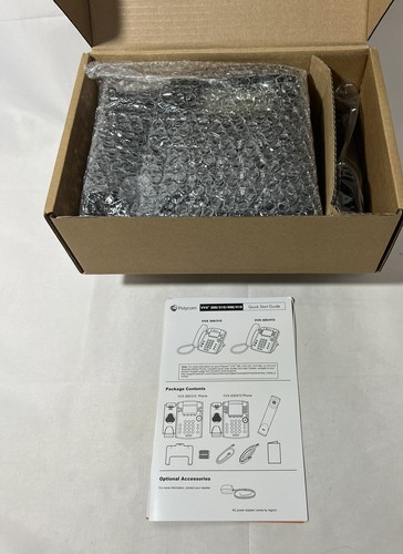 Polycom VVX310 PoE, GIG-E, Desktop Phone 2200-46161-025 With Curly Cord Ethernet - Picture 2 of 2