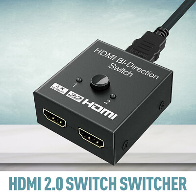 4K Switch Switcher Splitter Hub HDCP 2in1 Out/1in2 Out UHD Bi Direction 2.0 DE