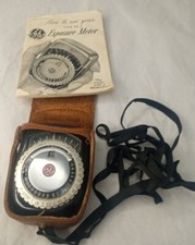 General Electric Exposure Meter Type PR-1  Leather Case Unknown Cond. W/ Manual