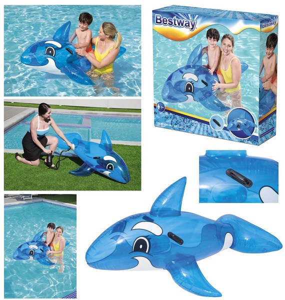 Bestway Aufblasbarer Baby Wal - Aufblastier Luftmatratze Reittier Schwimmtier-image