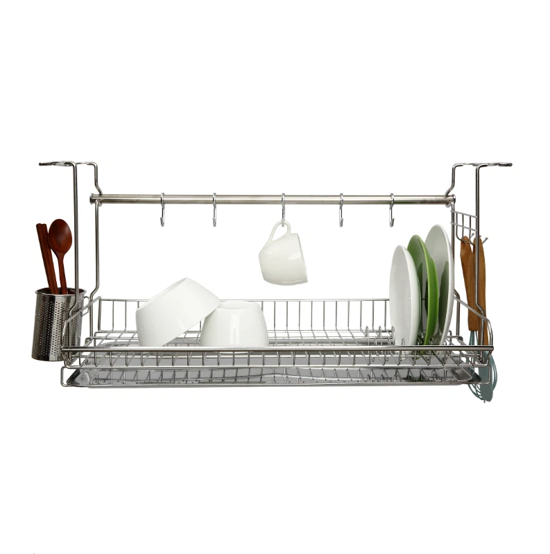 Stainless Space Under Shelf Dish Drying Rack Drainer Dryer Tray Storage