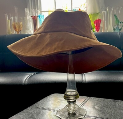 Vintage Suede Bucket Hat Vintage Crown Jewels by Henschel Suede Bucket Style Hat size  main image 3