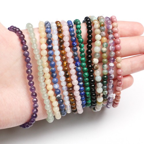 4~8mm Genuine Mixed Natural Gemstone Round Beads Stretchy Bracelet Healing Reiki - Picture 6 of 47