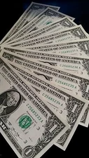 ONE Uncirculated Consecutive $1 Bill, UNC FRN Real Banknote RARE LUCKY US DOLLAR