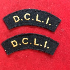 D.C.L.I. (Duke of Cornwall Light Infantry) x2 Genuine Cloth Shoulder Titles