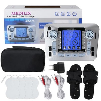 12 Modes Digital Electric Pulse Massager Tens Ems Muscle Stimulator Therapy Mach