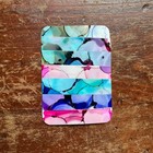 Original ACEO Artwork - Abstract Ink Painting Collage Pink Teal Purple Colorful — photo 1