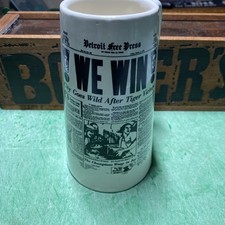 1968 Detroit Tigers World Series Champs Mug / Stein Detroit Free Press - We Win 1968 Detroit Tigers World Series Champs Mug / Stein Detroit Free Press - We Win