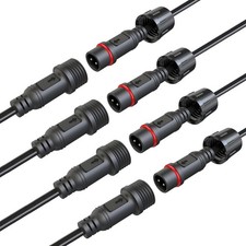 Waterproof Connectors 2 Wire,18Awg Male Female Plug LED Connector with 2Pin Wate